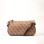 Guess Brand Logo Print Baguette (Brown)
