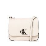 Calvin Klein Jeans Monogram Medium Flap Crossbody White
