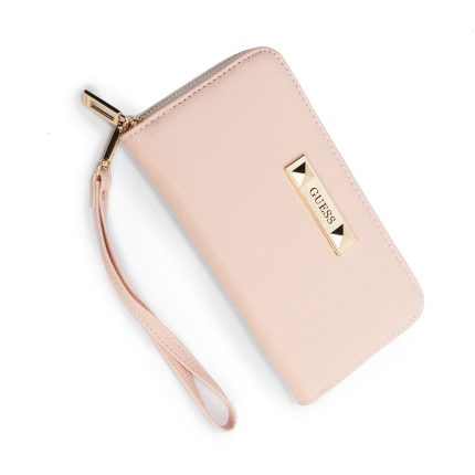 Guess Large Zip-Around Wallet Pink