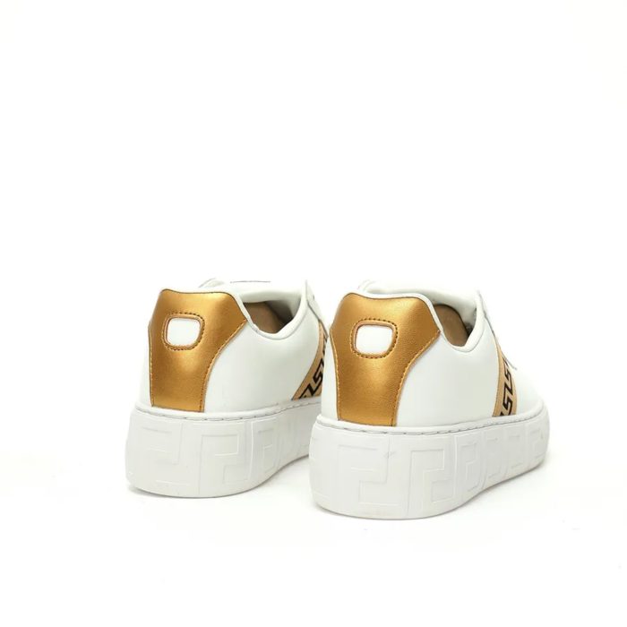 Versace Greca Leather Low Top - GLD - Image 4